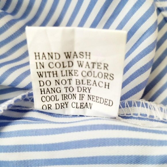 Kontrol Contemporary Blue & White Stripe Off-Shoulder 3/4 Sleeve Blouse Medium - Picture 12 of 13